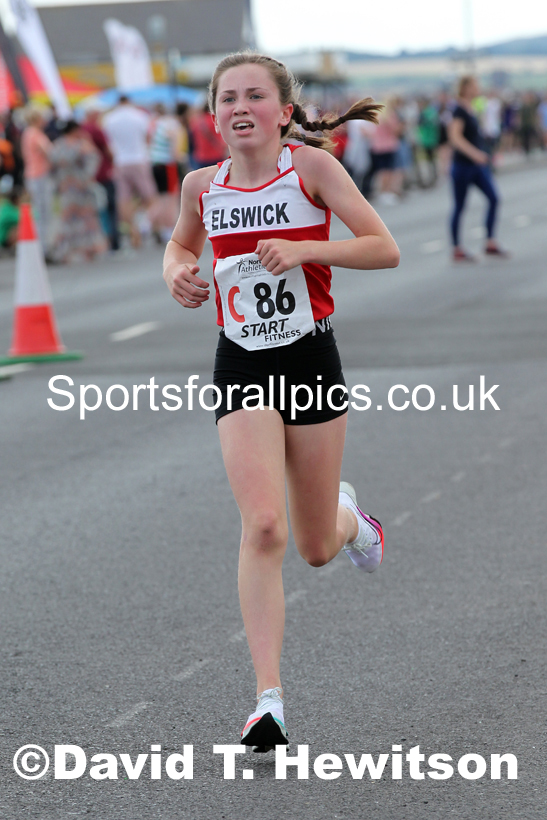 Girls under-15s 2021 Northern 6 and 4 Stage and Young Athletes Road Relays, Redcar. Photo: David T. Hewitson/Sports for All Pics